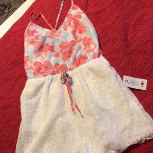 Open back romper floral top